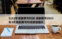 2121年成都限号时间 成都限号2023年3月最新限号时间表格图片
