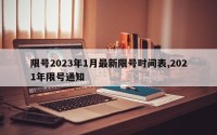 限号2023年1月最新限号时间表,2021年限号通知