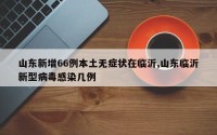 山东新增66例本土无症状在临沂,山东临沂新型病毒感染几例