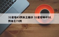 31省增43例本土确诊 31省增确诊92例本土73例